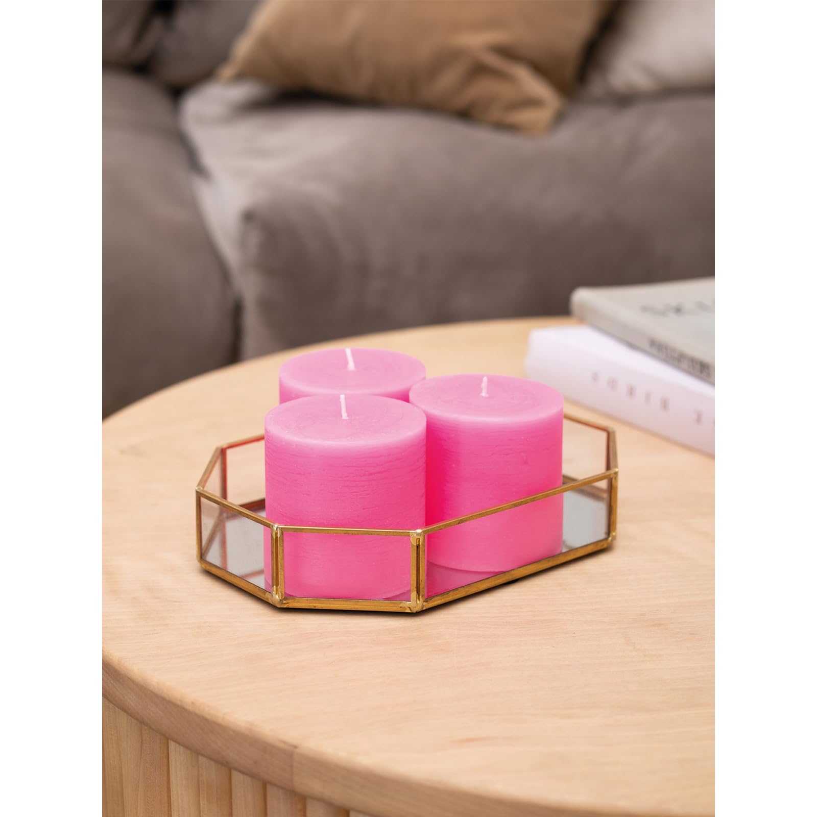 Amazon.co.jp: CANDWAX 3x3 ピラーキャンドル 3個セット – 装飾的な